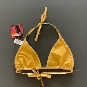 GARYM Swim - Gold Metallic Triangle Bikini Top GARYM Swim - Gold Metallic Triangle Bikini Top